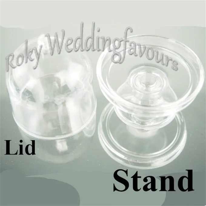 Gratis verzending 12 stks Acryl Clear Mini Cake Stand Baby Shower Party Geschenken Verjaardag Gunsten Houders Kinderen Party Decoration Sweet Package