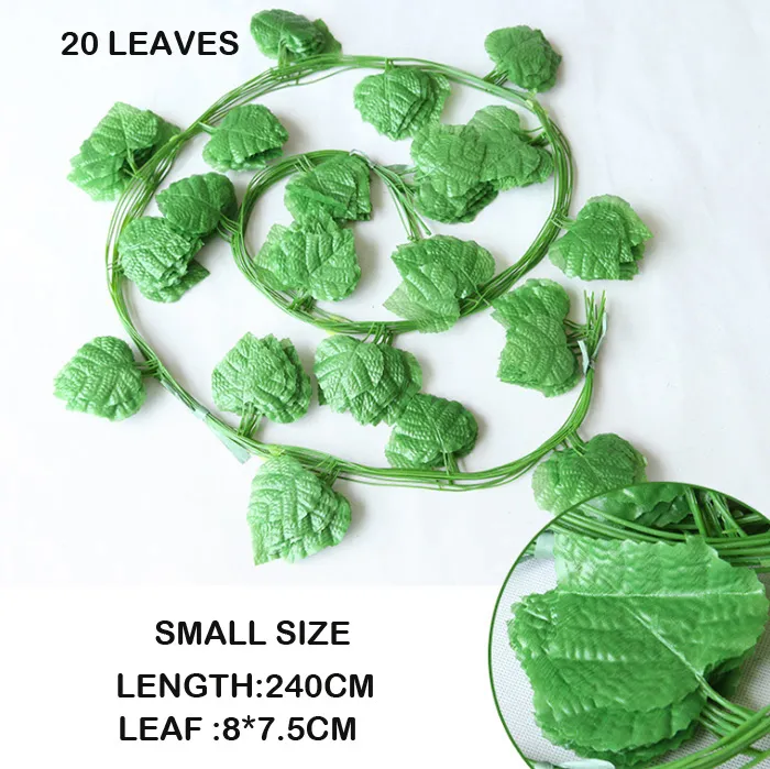 Festive And Party Supplies 240CM/20 Leaves Christmas Garland Plants Grape Artificial Vine Leaf Fake Foliage Flowers IVY Hanging Rattan Decor