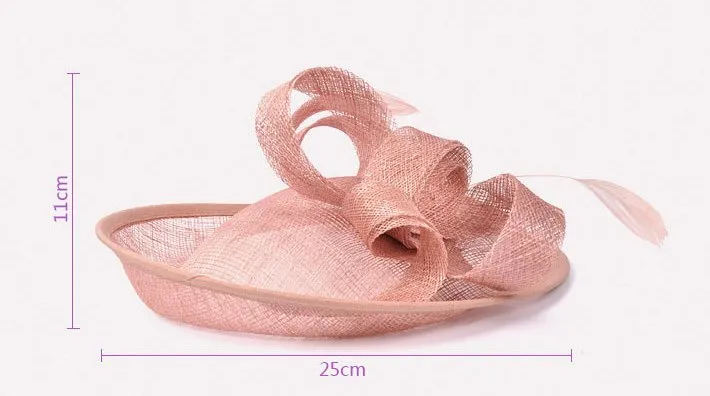 Fascynator Wedding Hairpin Kwiat Feather Bow Włosy Akcesoria Bridal Head Head Hats Na Wesele Boże Narodzenie Weils Hairbands Vintage