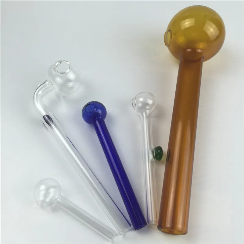Pack of ful Oil Burner Glass Pipe with 185mm 150mm 100mm 60mm colored Thick Pyrex Oil Burner Bubbler Pipes for Smoking