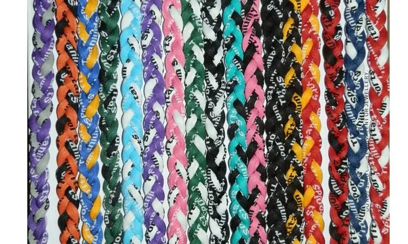 for vivian 3 ropes tornado braided teams titanium necklace baseball football many colors size 18" 20" 22"