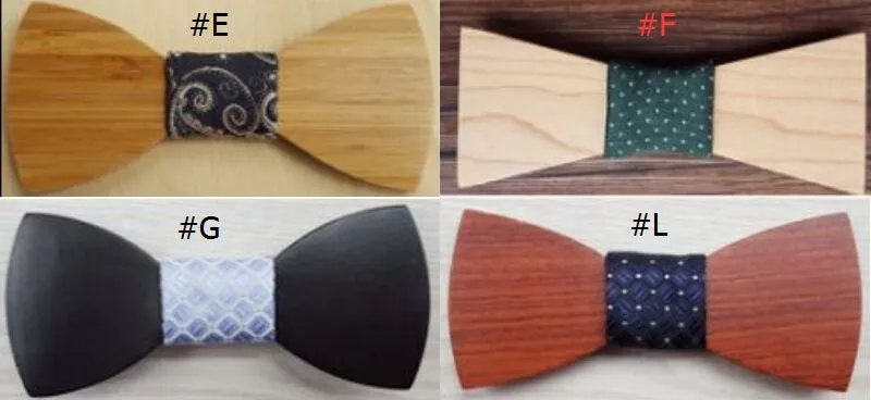 Hot Wood Bowtie semi-färdiga produkter 12 stilar Handgjorda Vintage Bowknot för Gentleman Wedding Slips Fars dag
