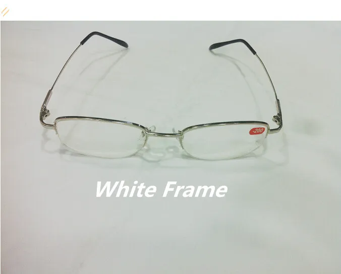Metal Half-Frame Unisex Shortsighted Myopia Reading Glasses Half Rim Alloy Nearsighted Glasses 