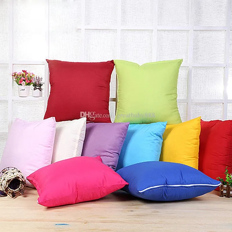 New Christmas Candy Color Pillows Case 45*45cm Pillow Cover Throw Cushion Cover Sofa Nap Cushion Covers Home Decor 10 Colors C3000