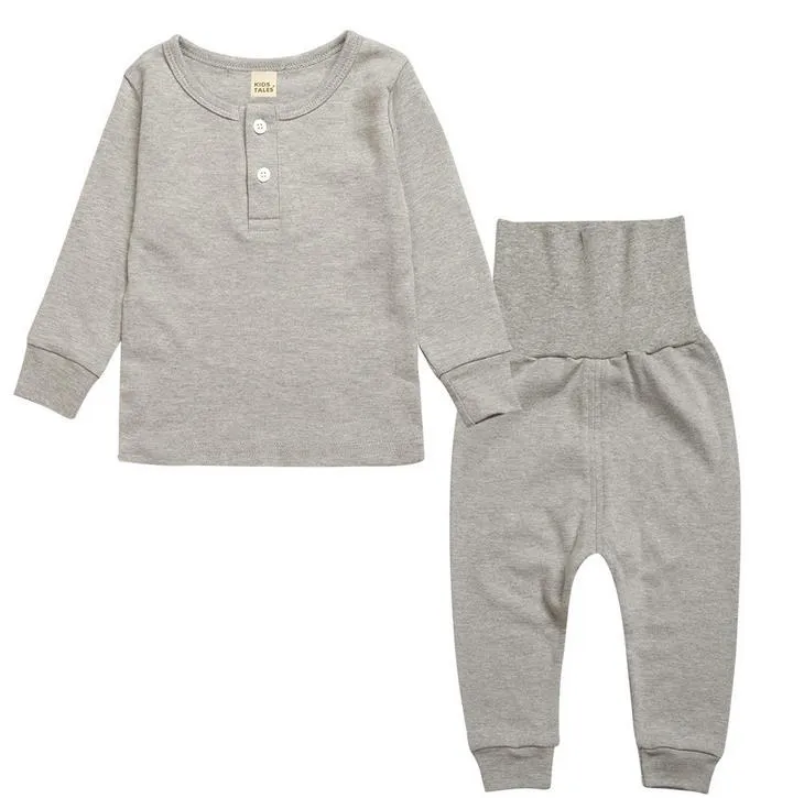 Ins Autunno Inverno Ragazze Ragazzi Vestiti Set Bambini Pigiami bambini Set Loungewear T-shirt in cotone + Pantaloni 2 pezzi Abiti bambini W079