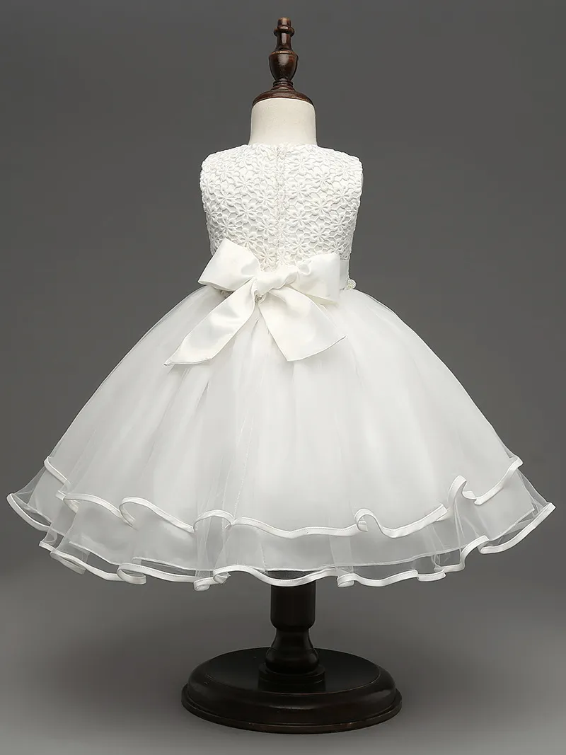 XCR43 Euro Fashion Girl Formell klänning Princess Tutu Dress Girl Party Elegant Flower Ball Gown Dress Wedding Dress3696431