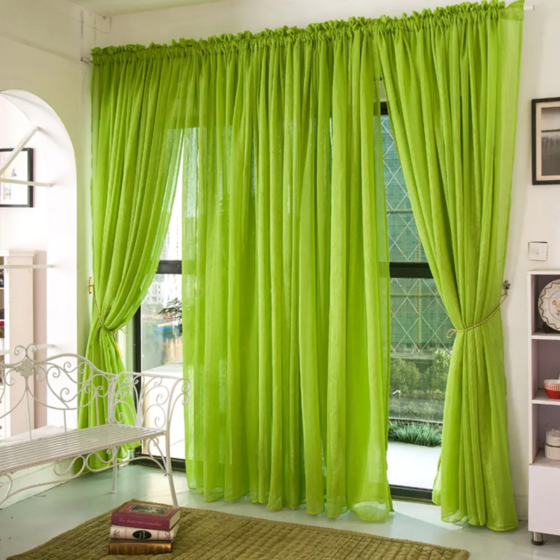 2016 la de estar Dormitorio de la ventana de tul Cortinas Hilado