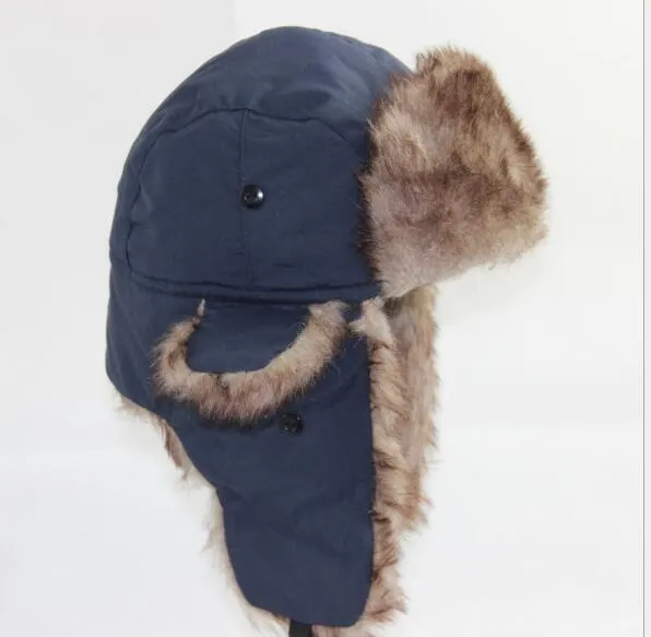 Uomini più calde di Earflap caldo Trapper russo Cappelli del bombardiere impermeabile panno Winter Snow cappello del pattino di inverno delle donne Cap Fashion caldo colorate di alta qualità