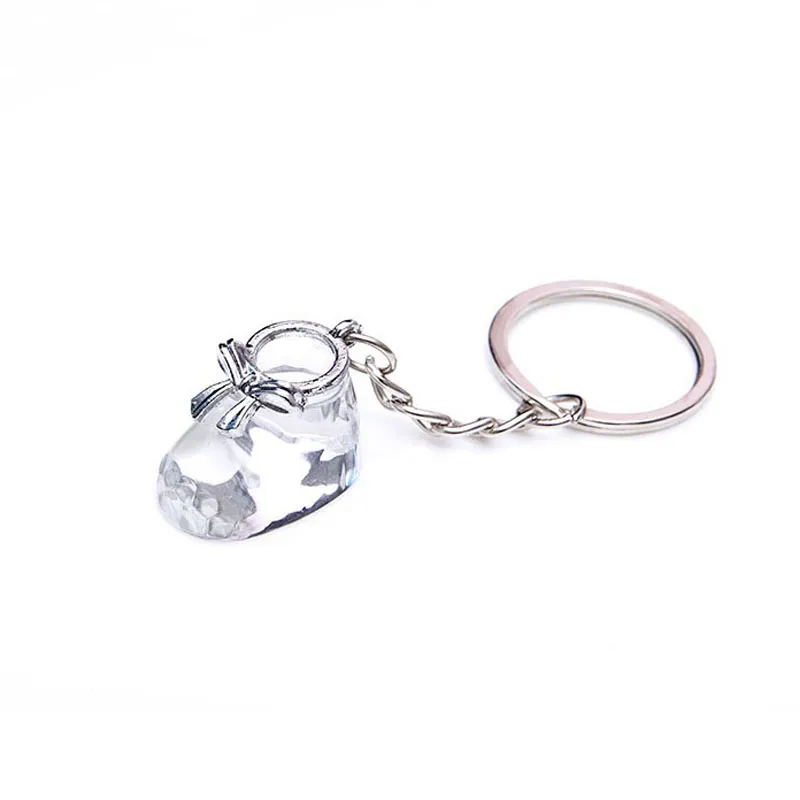 Crystal Collection Baby Shoe Keychain Keyring Bootie Key Ring Christening Wedding Gifts Baby Shower Favors ZA4410