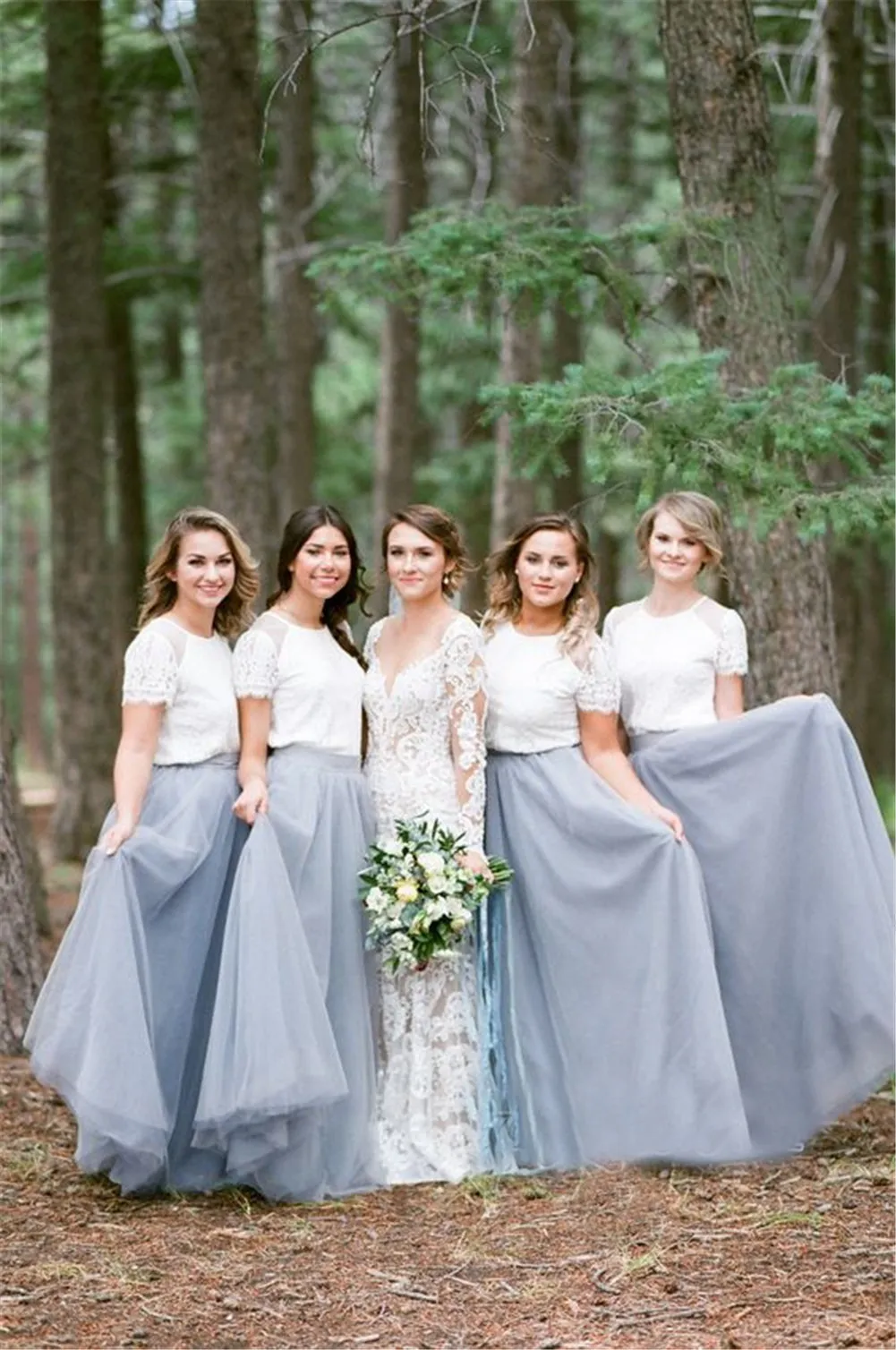 Chão comprimento 5 camadas tulle dama de honra vestidos azul saia para festa de casamento giowns licitação sem blusa