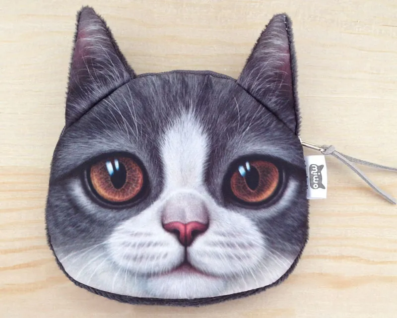 4 kattstilar Kids Purses Plush Animal Purse Kvinnor Hand Wag Clutch Bag Coins Påsar Plånböcker