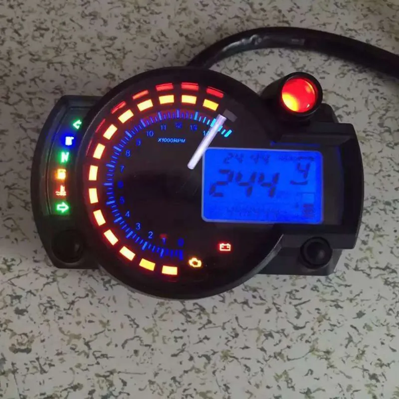 TKOSM 2017 moderno estilo KOSO RX2N medidor de motocicleta retroiluminación tamaño de rueda ajustable velocímetro LCD ajustable pantalla de motocicleta