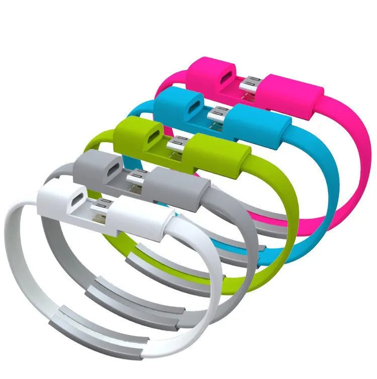 100шт Красочные Короткие Плоский браслет наручных Band Магнитный кабель USB Фиксатор лучезапястного сустава 2,0 синхронизации данных зарядное устройство для зарядки Кабели для смартфонов