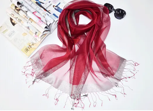 autumn new fashion woman Silk scarf sunscreen pure color scarf ladies mulberry silk scarf scarf 200*90cm 