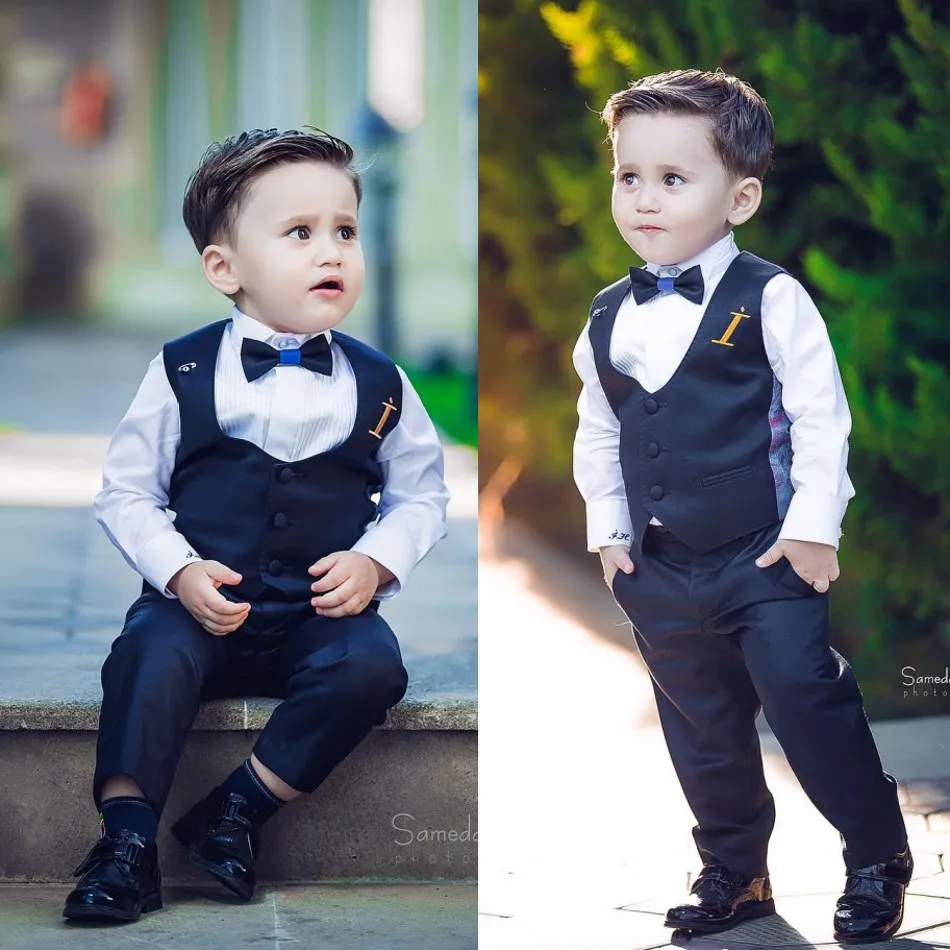 Bröllop händelser pojken gentleman kostym toppade lapel pojkar passar slips försäljning skräddarsydd form formell pojke slitage