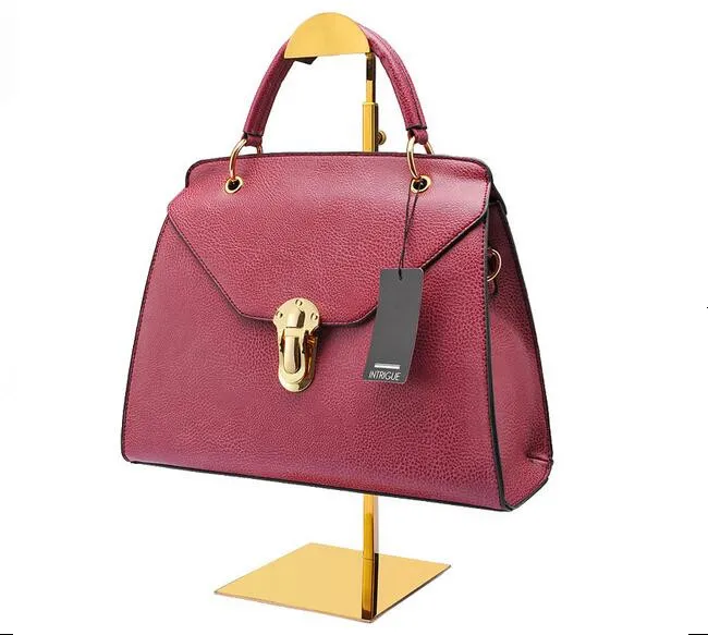 مرآة عالية المرآة التيتانيوم Gold Handbag Display Stand Women039S حقيبة عرض رف وصمة عار الصلب محفظة شعر مستعار Colthing S4344575