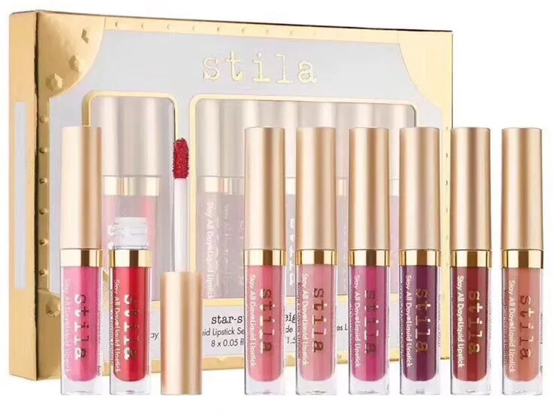 In Stock!New Makeup brand Stila lip Gloss set Liquid lipstick High quality HOT Sell DHL 