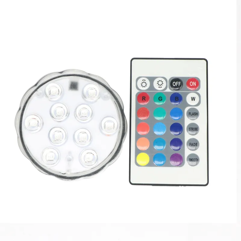 Edison2011 RGB 10LED Waterproof Submersible LED Tea Light Candle Light With Remote Controller For Wedding Party Events Christmas