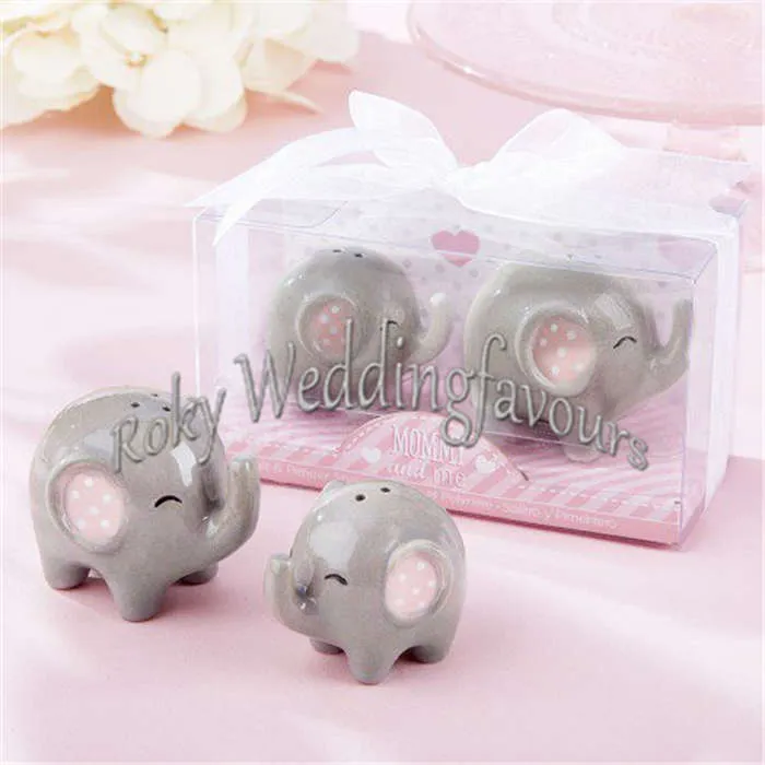 Ceramic Favors Little Peanut Elephant Salt & Pepper Shaker Kid Birthday Party Favors Baby Shower Ideas