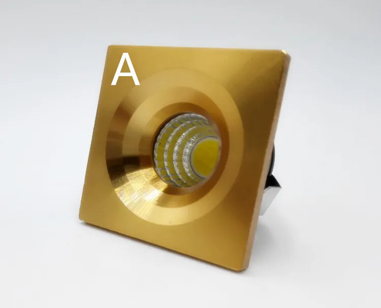 Kvadrat 5W Dimbar LED Downlight COB taklampor 110V 220V LED Panel Ljus Inbyggd LED-tak Aluminiumlampa