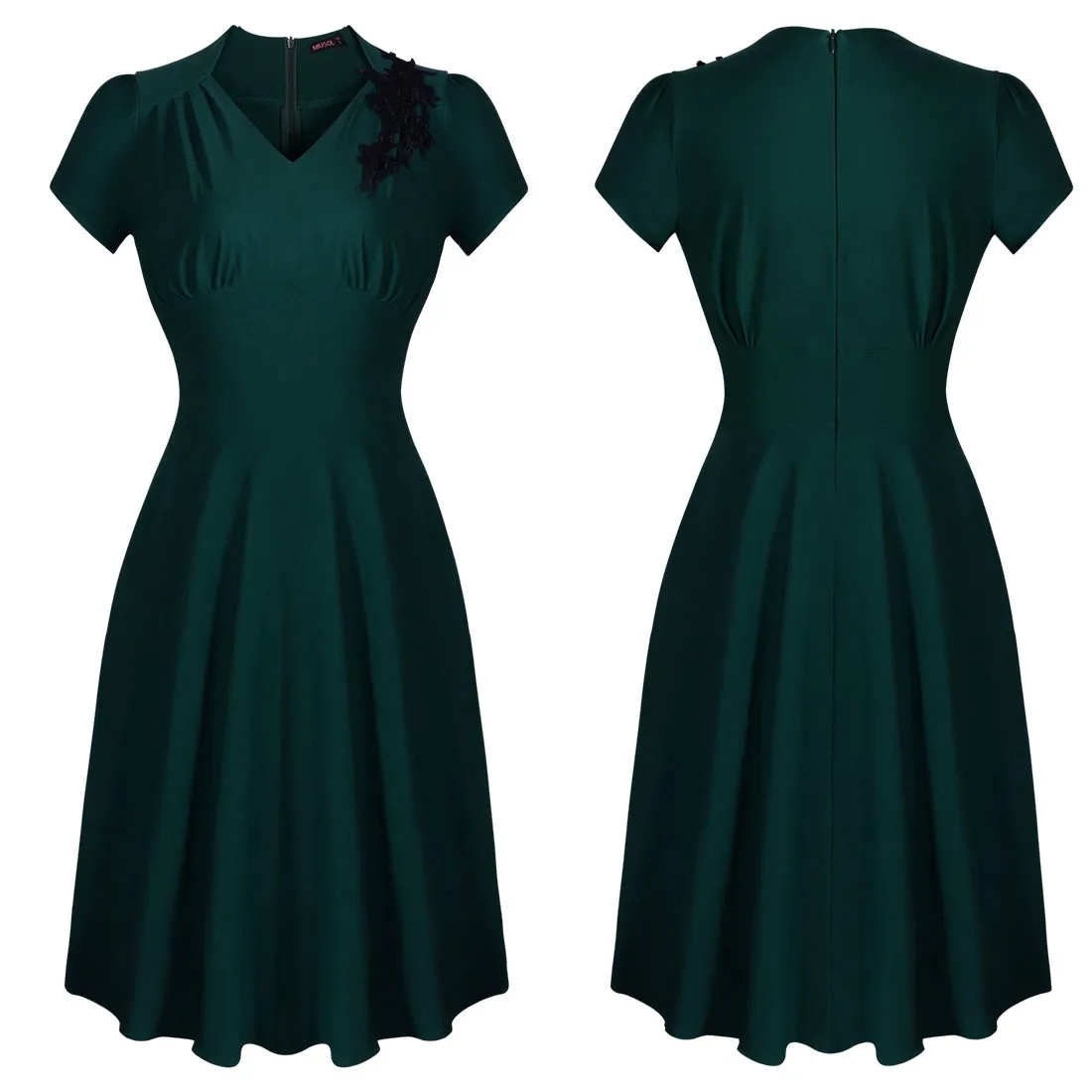 Women039s Classic V Neck 50s Vintage Party Sexig veckade Swing Skaters B Dresses Cocktail Party Dress 32216423353