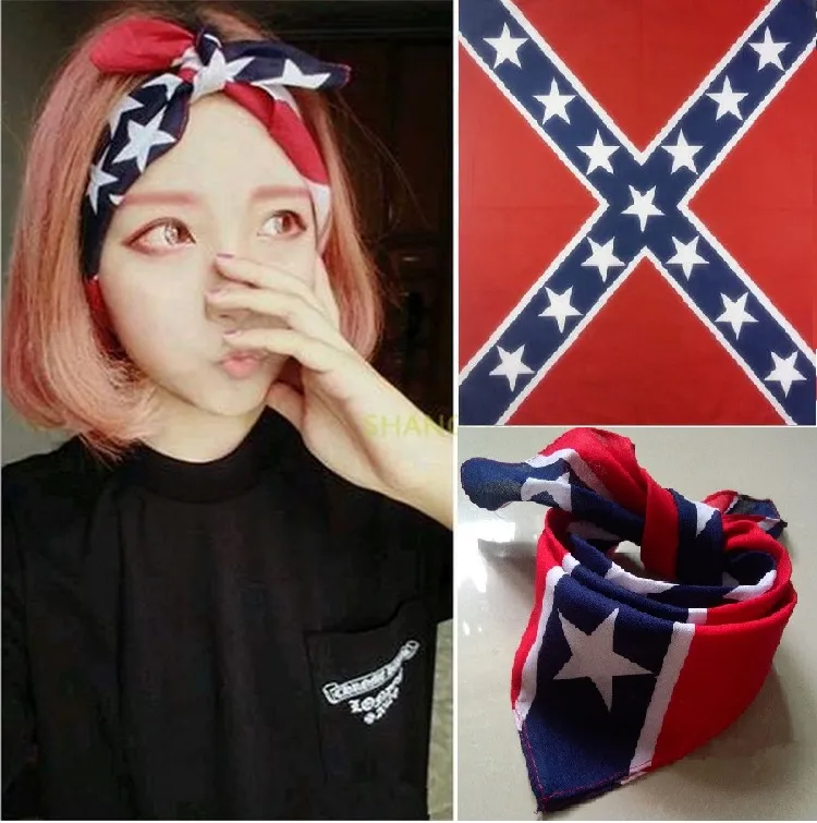 Confederate Rebel Flag Bandanas Flag Print Bandana/Headbands For Adult Bandanas Two Sides Printed 55 *55cm 100pcs 0383