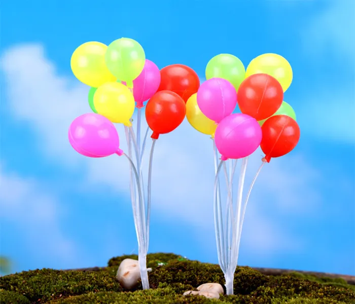 50pcs spedizione gratuita Mini Balloon Fairy Garden Stuff decorativo Resina artificiale Accessorio in miniature per l'arredamento da giardino Fairy