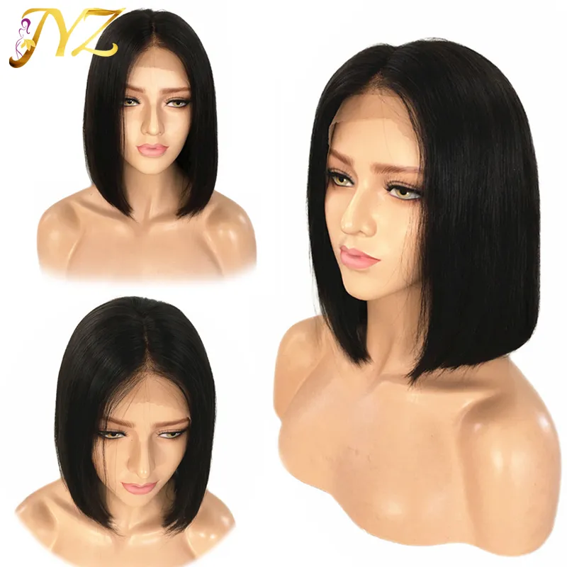 Naturale dritto Bob Human Hair pizzo Wig Swiss Swiss Brasilian Hair Quality donna nera