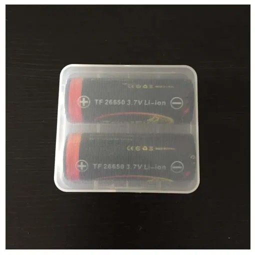 Hoge kwaliteit 26650 Clear White E-Cigs Plastic Batterij Case Dooshouder Opslag Container Pack 2 * 26650 voor mechanische mod batterijen