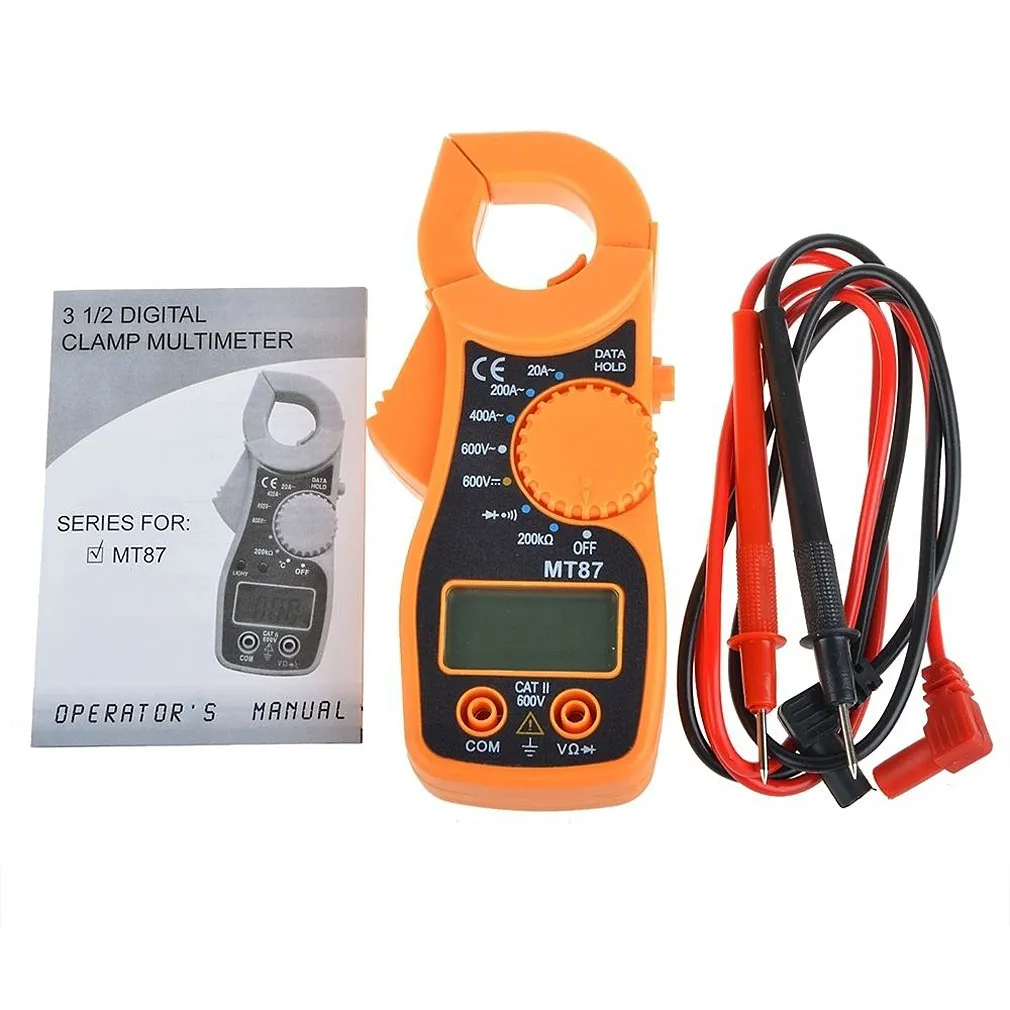 LCD Auto Multímetro Digital Multímetro Eletrônico Tester AC / DC Clamp Meter B00335