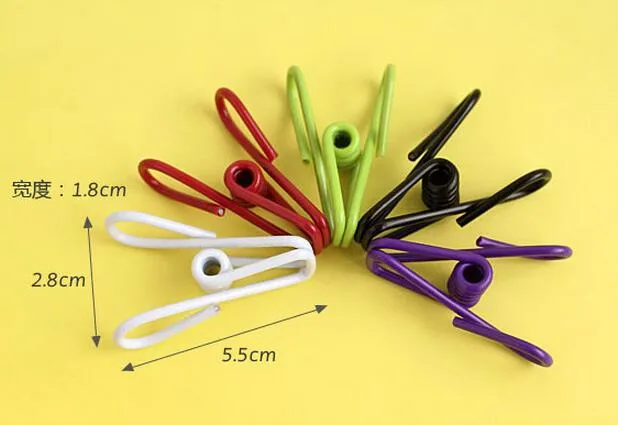 Factory Colorful Metal Binder Clips Paper Bag Clip Hanger Sealer Color Random 5.5 cm