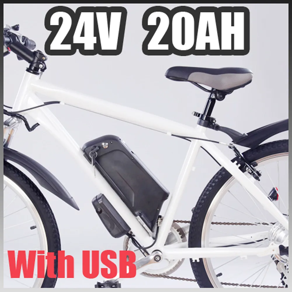 Batteria per bici elettrica 24v 20ah, custodia per bottiglia batteria Samsung 24v ebike da 500 W con USB agli ioni di litio UE e USA Dogana gratuita