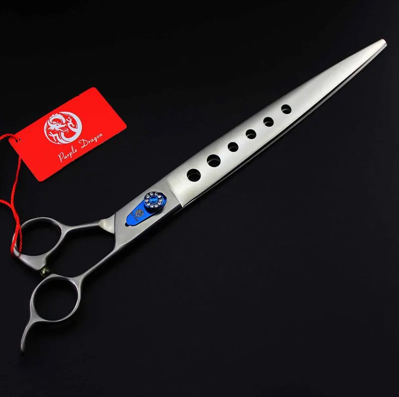 with retail leather case purple dragon 10.0" professional hair scissors hair cutting scissors Pet hair scissors
