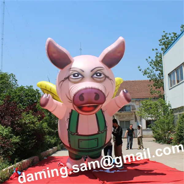 Ballon gonflable géant de porc de la taille 5m de haut ballons géants de porc pour annoncer le défilé de ville d'Inflatables