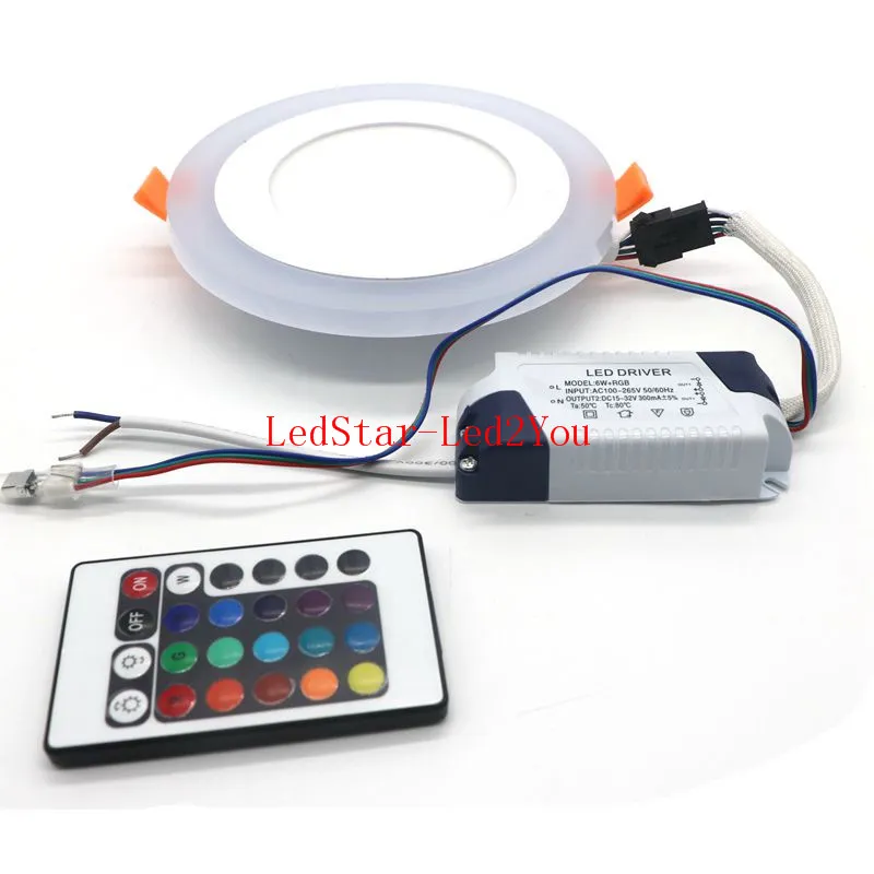 2018 Nieuwste LED RGB Downlights Inbouwplafondverlichting 6W 9W 18W 24 W LED DOWN LICHTS RGB + WITTE KLEUREN AC 85-265V