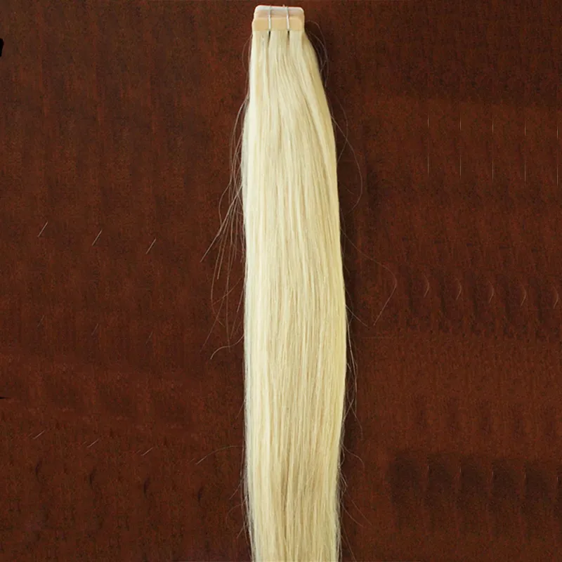 Användning av mänskligt hår 100g 40st / Blond brasiliansk Virgin Remy Skin Weft Tape Adhesive Hair Extensions Products Tape Hair Extensions