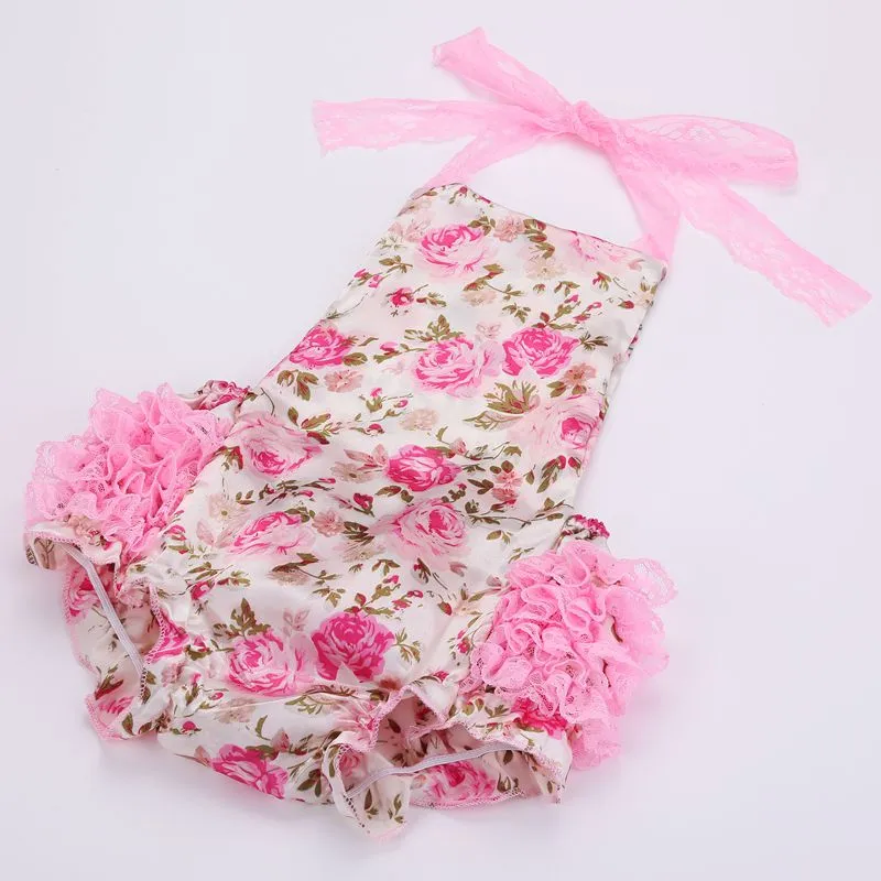 HOT Bloemen baby kant romper voor peuter hoofdband schoenen set; ropa bebe boutique baby zomer kleding; pasgeboren baby meisje kleding /