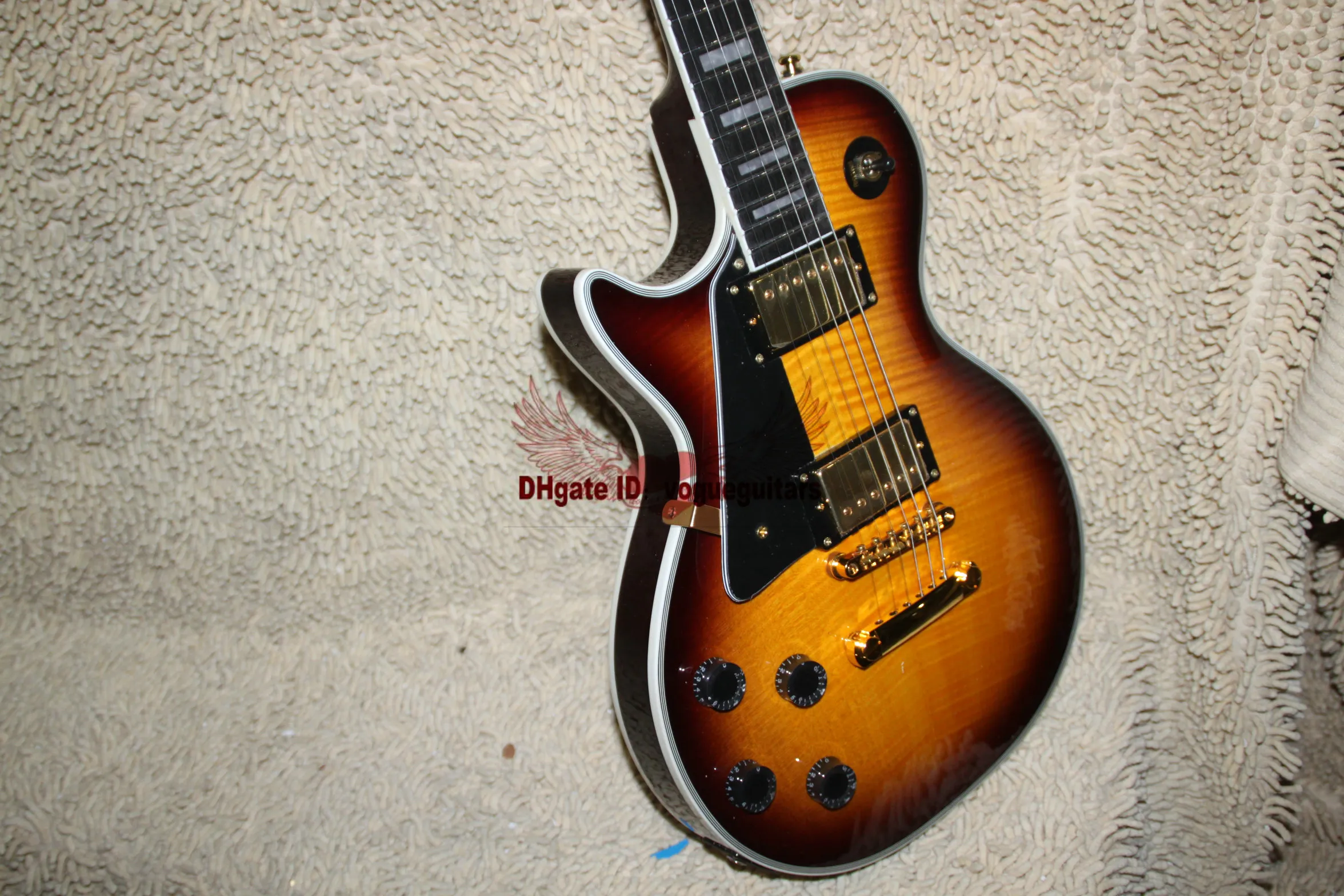Bra vänsterhänt gitarr Les Custom Shop Sunburst Left Hand Electric Guitar Ebony Fingerboard Gratis frakt