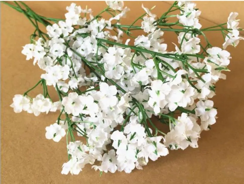 Aartificial Flowers Gypsophila Baby Oddech Fałszywe Jedwabne Kwiaty Roślina Dom Wedding Party Boże Narodzenie Dekoracyjne kwiaty Dekoracja