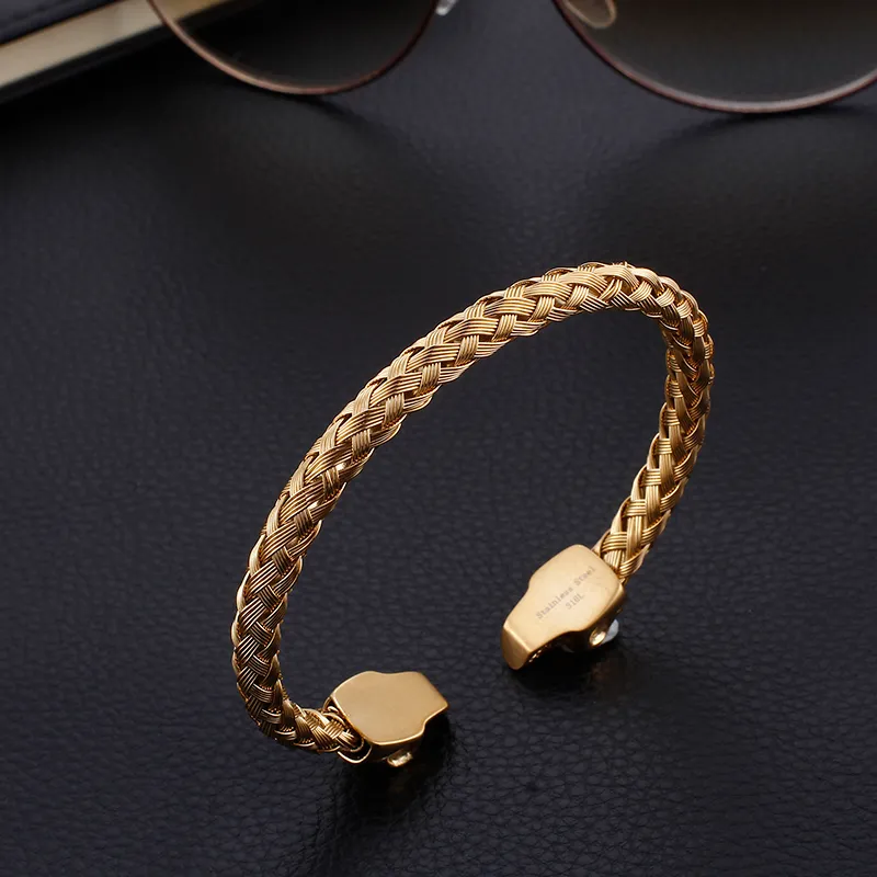 316L Aço Inoxidável Ouro nó Fio Cuff bangle Skull End Pulseira Friends Gift284x