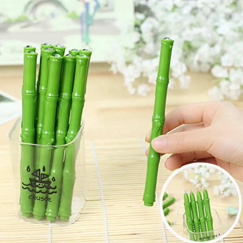 20pcs/lot Lifelike Bamboo Shaped Ball Point Pen Creative Stationerybamboo pen Pen Lovely Style Writing Pens School Office Supplies Free Shi