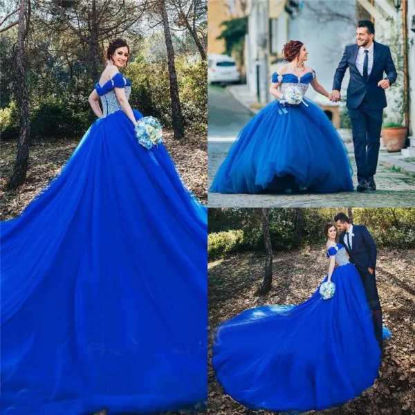 Royal Blue Ball gown Lace Quinceanera Dresses Princess Formal Wedding –  Siaoryne