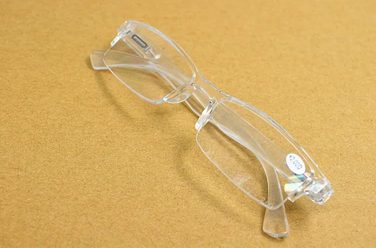 20pcs 로트 새로운 레트로 투명한 명확한 초등 독서 안경 플라스틱 여성 남성용 림리스 노무장 228a
