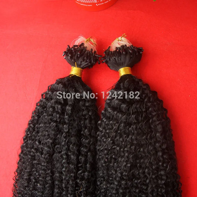 Grade 6A Unprocessed Brazilian Afro Kinky Curly Virgin Human Hair Natural Black Micro Rings Loop Kinky Hair 100g7127065