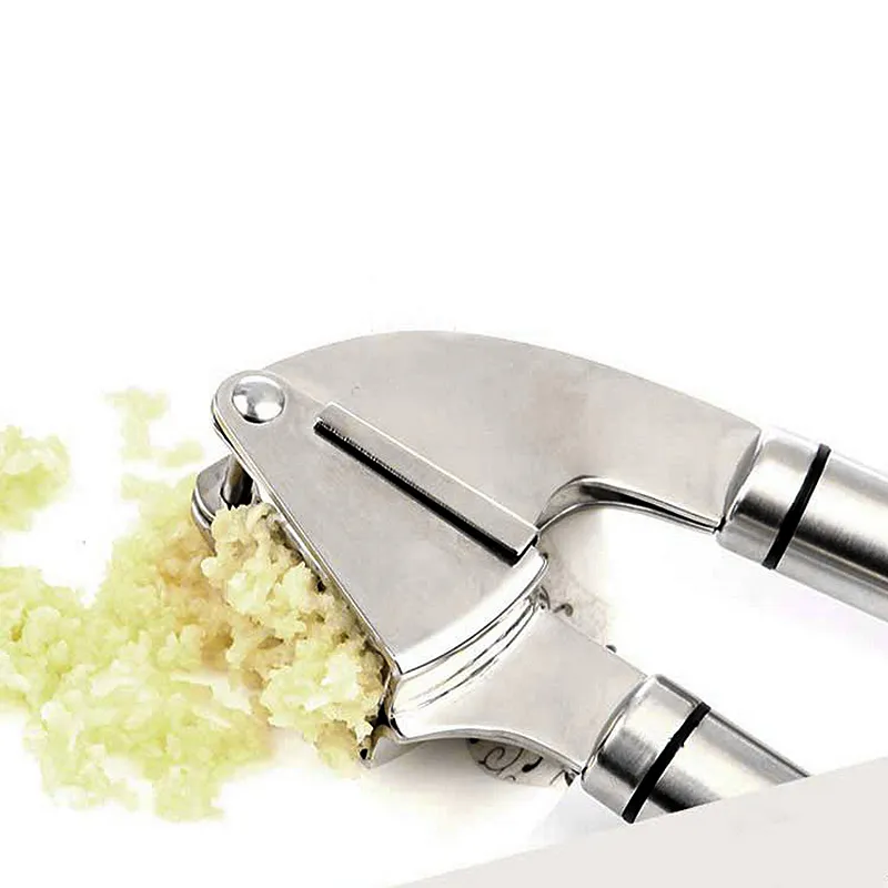 Stainless Steel Garlic Press Crusher Masher Silicone&Tube Roller Kitchen Tool E00731