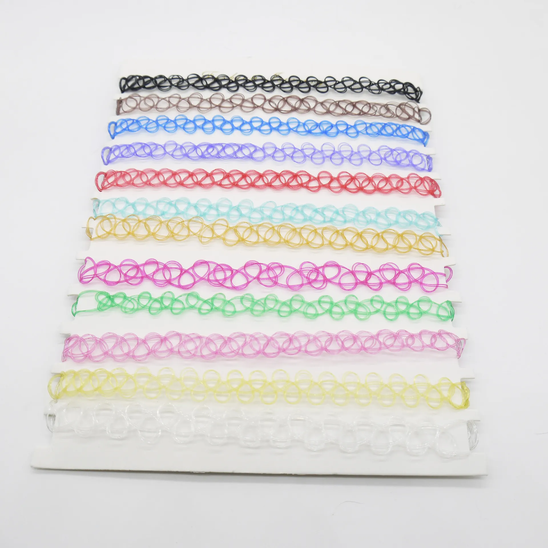 Meet-shop Colliers Ras Du Cou,Choker Collier Tour De Cou Au Henné Collier Tatouage Gothique Stretch Avec Pendentif élastique Collier Ensembl (24 Pièces