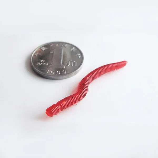 50 Stück Red Worm Earthworm Fishing Soft Lure Tackle Baits Bass Trout BrasseSport, Angelsport, Köder, Futtermittel & Fliegen!