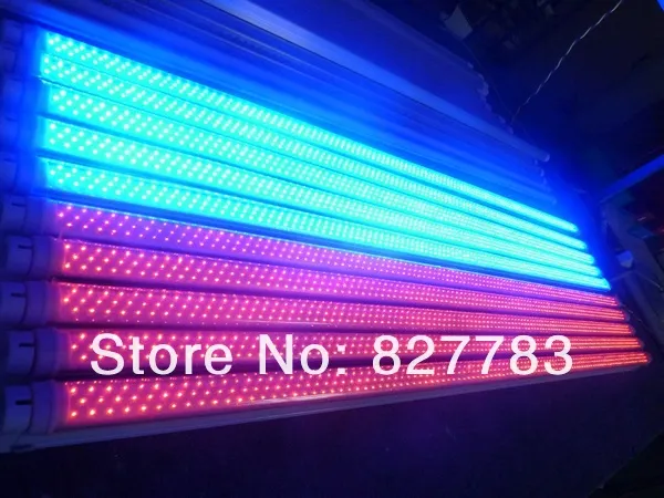 18W 4FT T8 LED-rör växer ljus 2400lm röd / blå 8/1 LED-belysning Fluorescerande rörlampa 1,2 m LED-rör