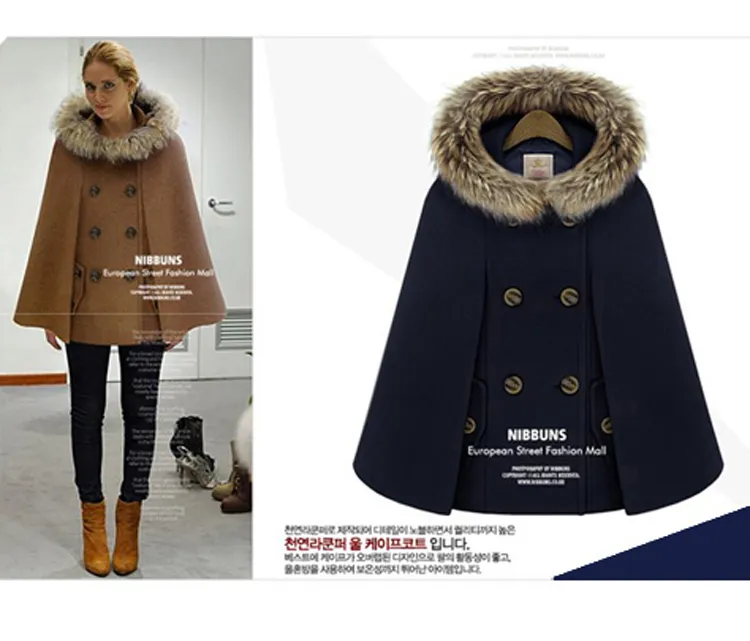 hooded cape coat