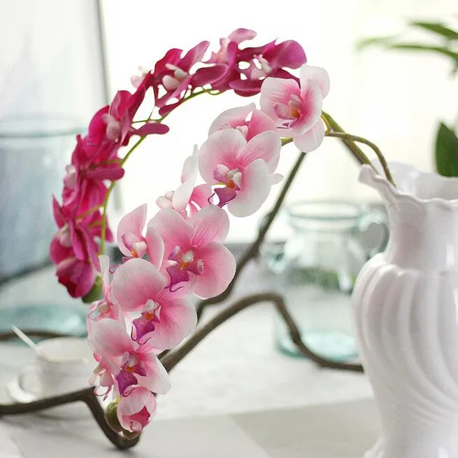 REAL TOUCH ORCHIDS 72cm Artificial Flowers Simulation Princess Butterfly Orchid Phalaenopsis for Wedding Flower 7colors rubber coating PF13